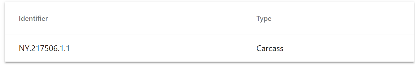 Screenshot of sample list