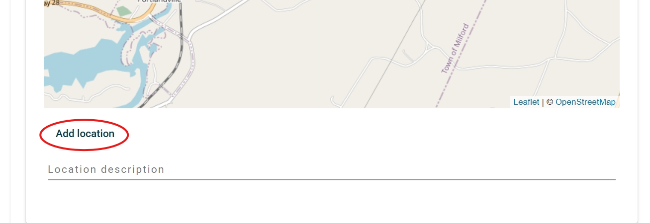 Screenshot of add location button